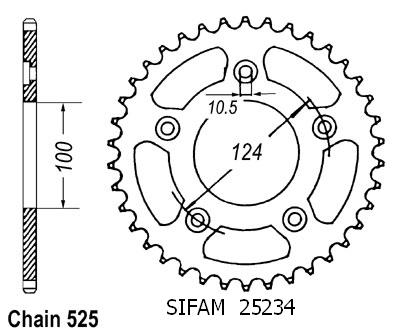 Corona Ducati 749 R/S 2003 - 525 - 39 Denti - Simile a JTR744