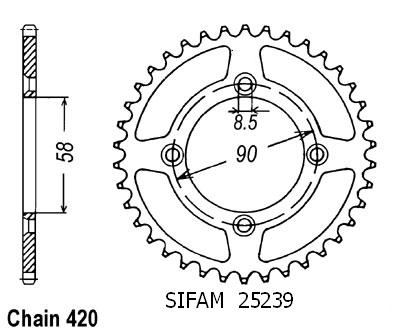 Corona Honda Xr/Crf 50 - 420 - 37 Denti - Simile a JTR1213