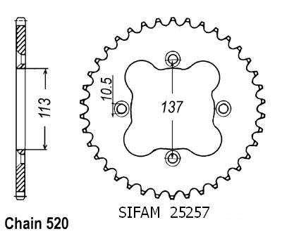 Corona LT-Z 400 09 - 520 - 40 Denti - Simile a JTR1760
