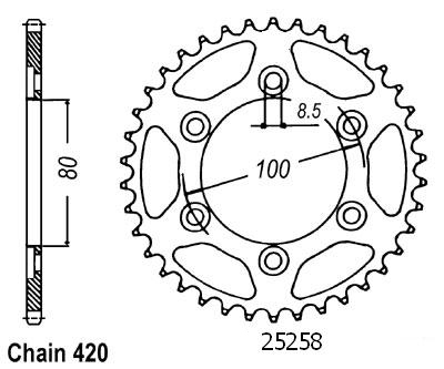 Corona Rieju 50 Spike 2006 - 420 - 52 Denti - Simile a JTR1076