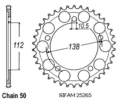 Corona Yzf R6 1999-2002 - 530 - 48 Denti - Simile a JTR1871