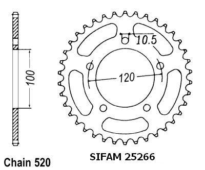 Corona Aprilia 125 Rs 2006 - 520 - 40 Denti - Simile a JTR703