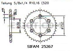 Corona Aprilia Acier Rxv/Sxv - 520 - 48 Denti - Simile a JTR706