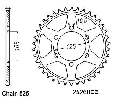 Corona Triumph 675 Daytona - 525 - 47 Denti - Simile a JTR2014