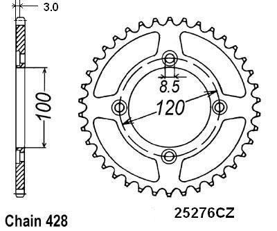 Corona Beta 50 Rr 2005-2008 4 Fori - 428 - 52 Denti