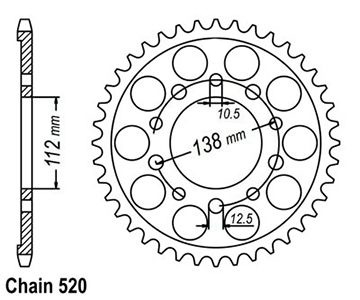 Corona Racing All Yzf 600 R6 1998-2002 44 Denti - Simile a JTA1303
