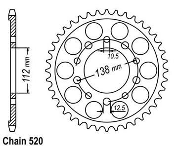 Corona Racing Acciaio Yzf 600 R6 1998-2002 - 520 - 41 Denti - Simile a JTA1303