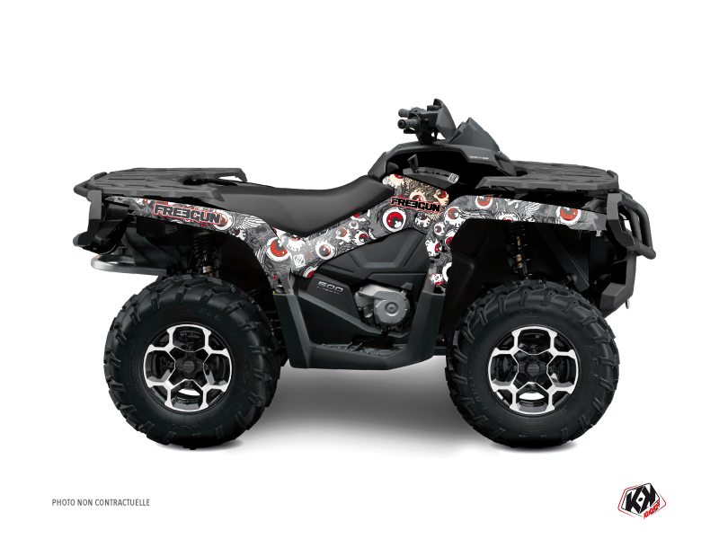 Kit Decorazione Quad Freegun Eyed Can Am Outlander 500-650-800 MAX Grigio Rosso (2007-2009)