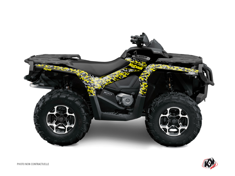 Kit Decorazione Quad Predator Can Am Outlander 1000 Nero Grigio Giallo (2012-2015)