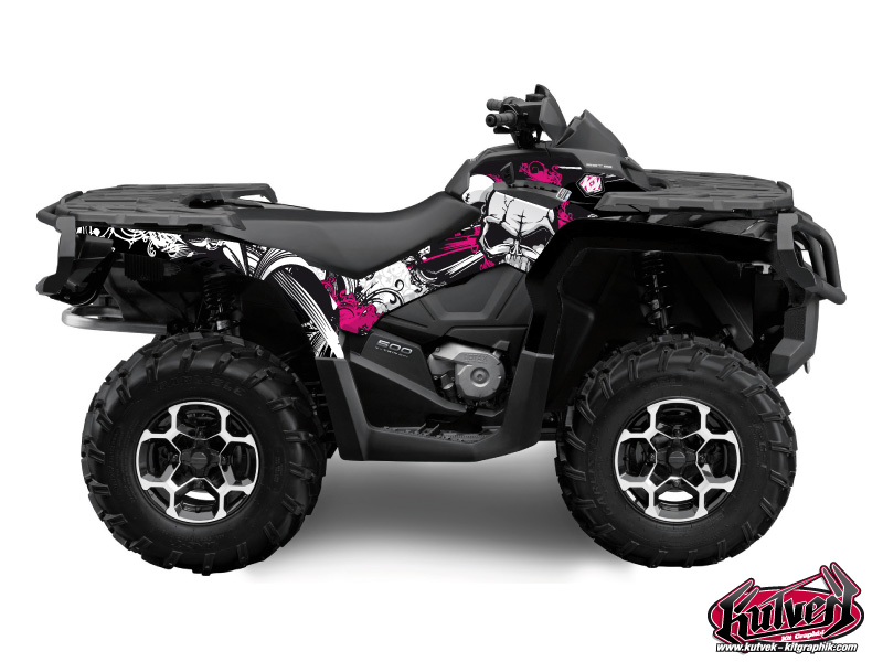 Kit Decorazione Quad Trash Can Am Outlander 1000 Nero Rosa (2012-2015)