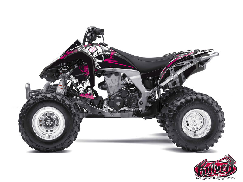 Kit Decorazione Quad Trash Kawasaki 450 KFX Nero Rosa (2007-2017)