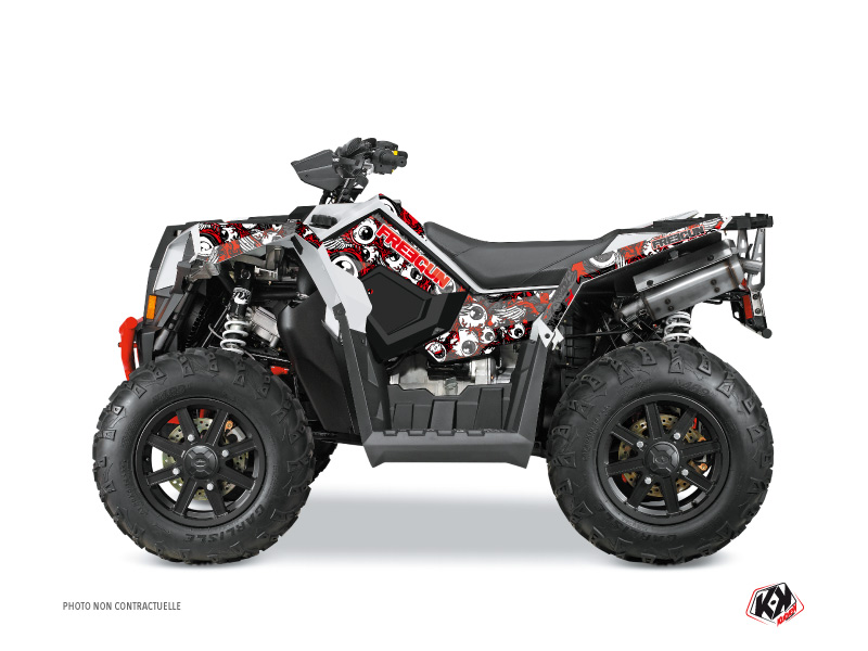 Kit Decorazione Quad Freegun Eyed Polaris Scrambler 850-1000 XP Rosso Grigio (2015-2019)