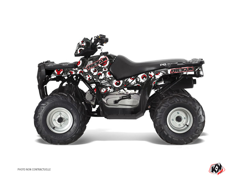 Kit Decorazione Quad Freegun Eyed Polaris 90 Sportsman Grigio Rosso (2007-2016)