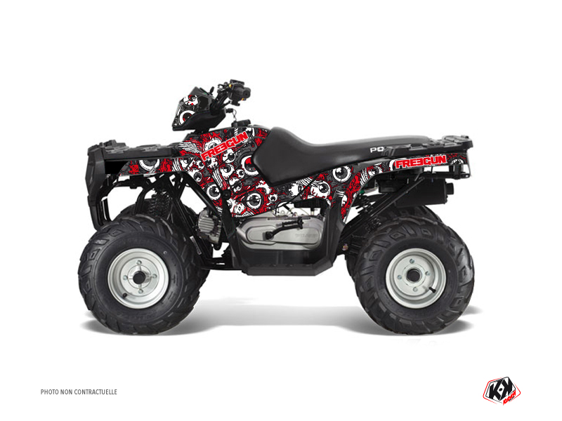 Kit Decor Quad Freegun Eyed Polaris 90 Sportsman Rosso Grigio (2007-2016)