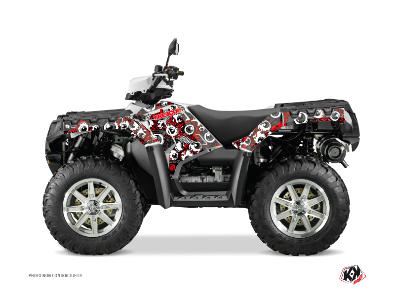 Kit Decor Quad Freegun Eyed Polaris 500-800 Sportsman Forest Rosso Grigio (2011-2023)