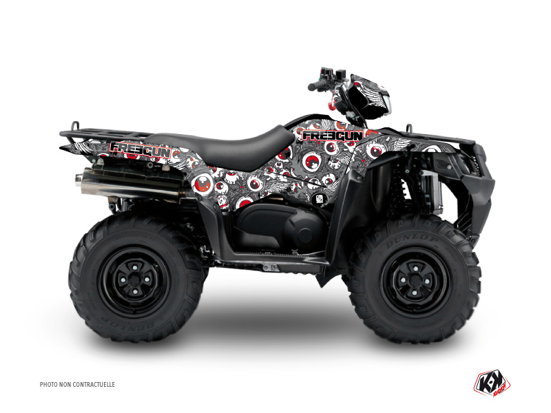 Kit Decorazione Quad Freegun Eyed Suzuki King Quad 500 Grigio Rosso (2019-2023)