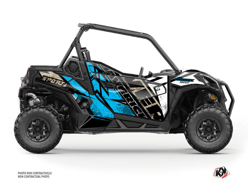 Kit Decor SSV Kraft Can Am Maverick Sport Con Porte Bianche Blu (2018-2023)