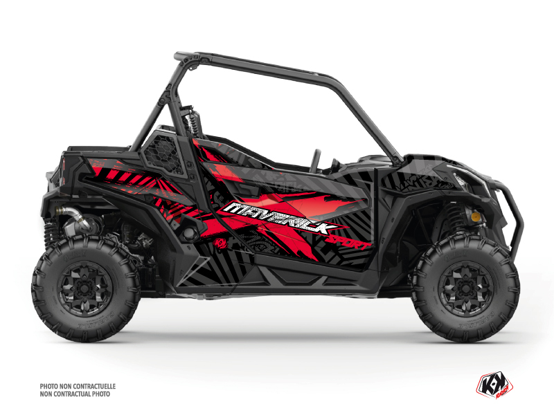 Kit Decor SSV Kollector Can Am Maverick Sport Con Porte Nero Rosso (2018-2023)