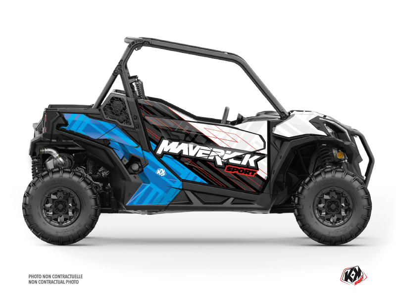 Kit Decor SSV Kinetik Can Am Maverick Sport Con Porte Bianchi Blu (2018-2023)