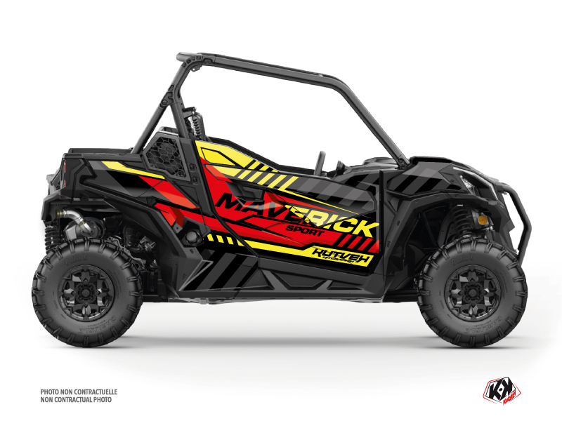 Kit Decor SSV Konkeror Can Am Maverick Sport Con Porte Rosso Giallo (2018-2023)