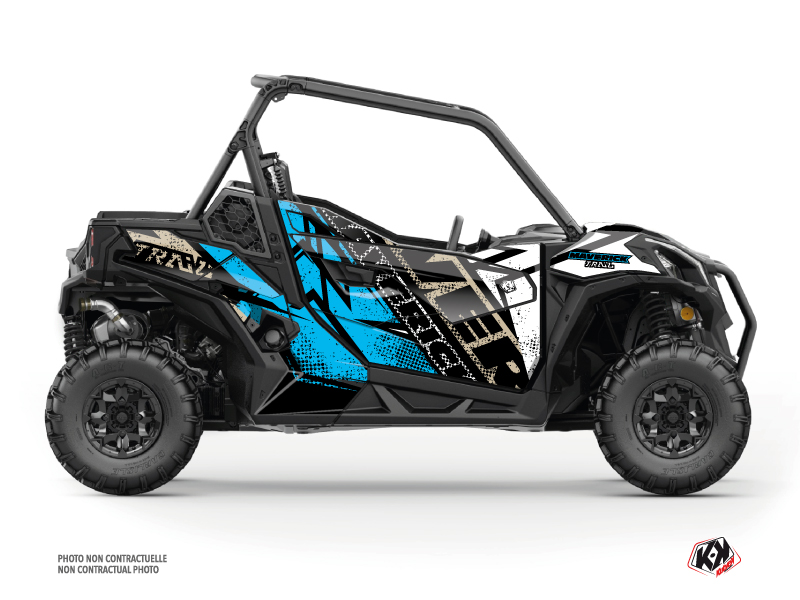 Kit Decor SSV Kraft Can Am Maverick Trail Con Porte Bianche Blu (2018-2023)