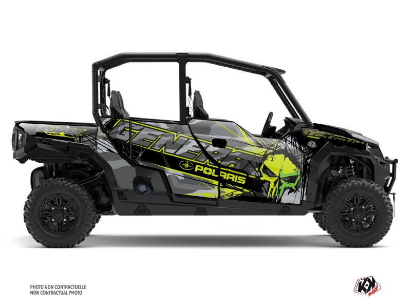 Kit Decor SSV Evil Polaris GENERAL 1000 4 porte Grigio Verde (2017-2021)