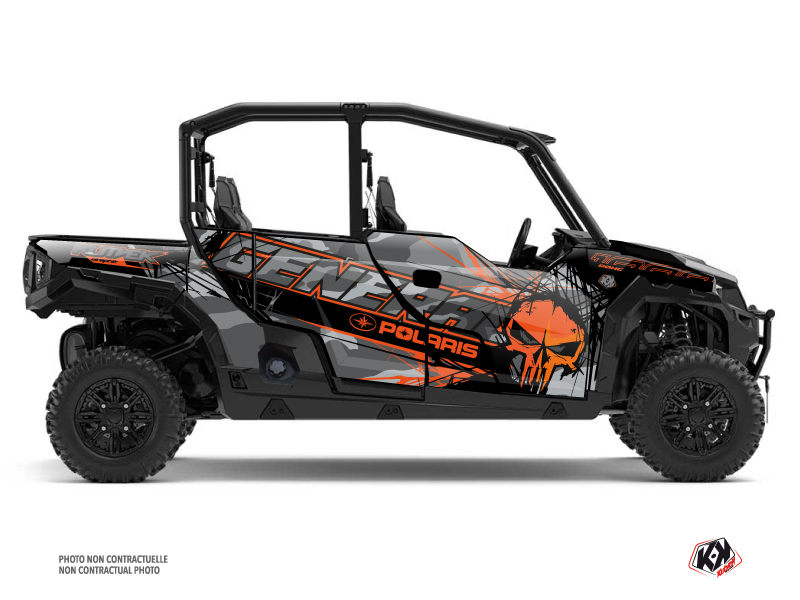 Kit Decor SSV Evil Polaris GENERAL 1000 4 porte Grigio Arancio (2022-2023)
