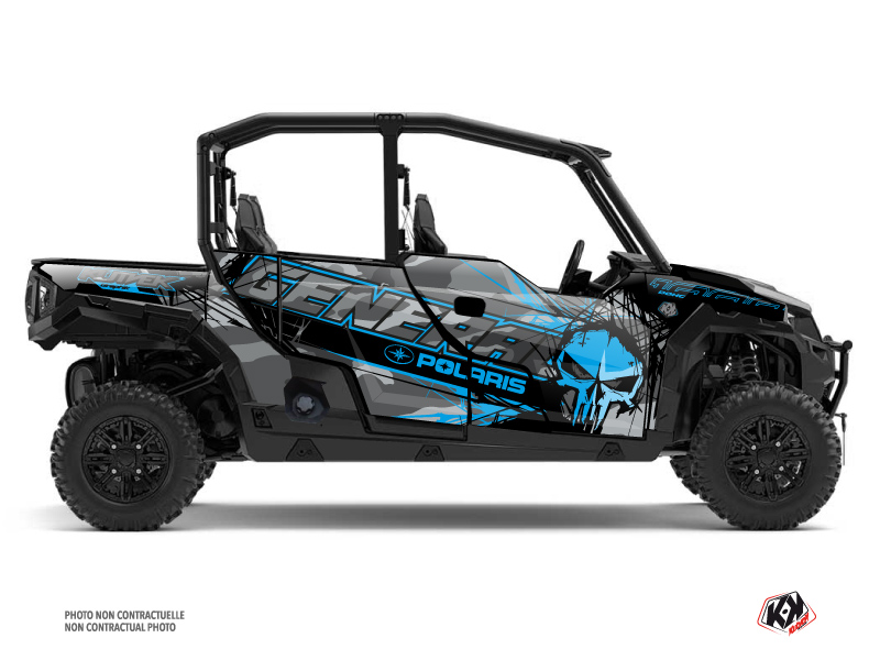 Kit Decor SSV Evil Polaris GENERAL 1000 4 porte Grigio Blu (2022-2023)