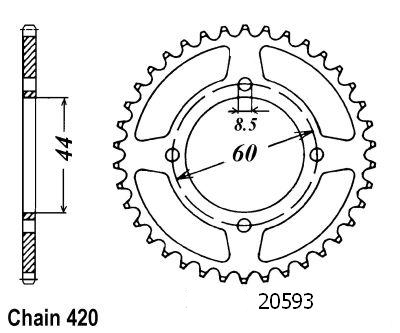 Corona TT Yamaha - 420 - 52 Denti - Made in Germania