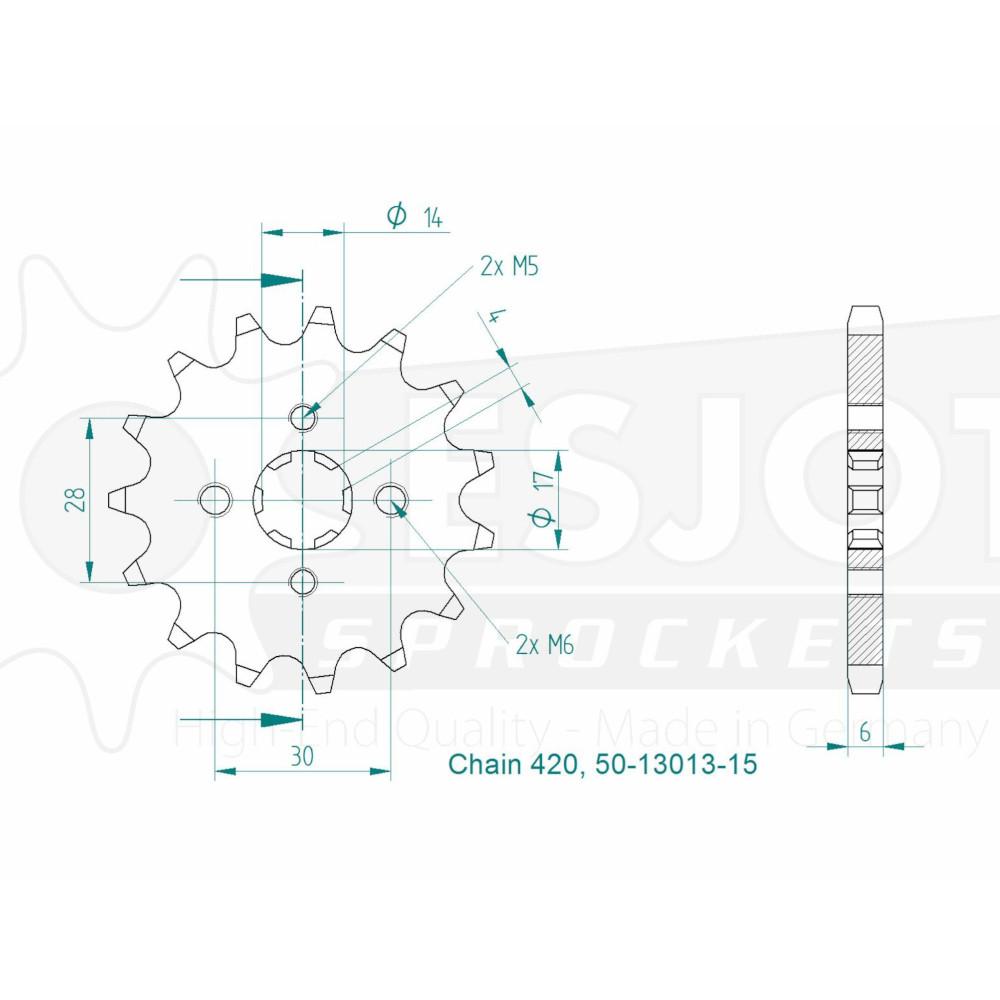 Pignone 15 Denti - Passo 420 - Simile JTF1127