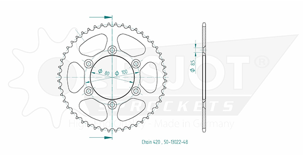 Corona Esjot per Rieju 50cc - 420 - 48 denti