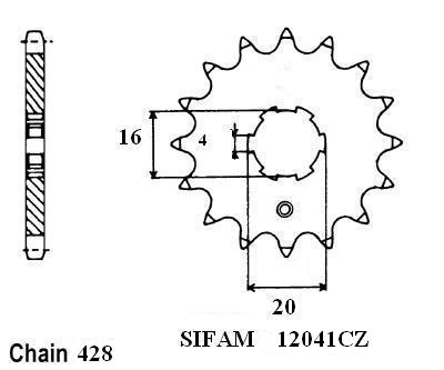 Pignone ttkawasaki -suzuki - 428 - 14 denti - Made in Germania
