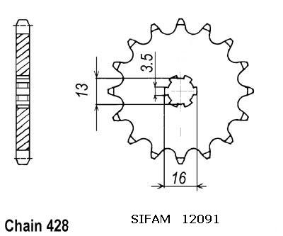 Pignone tt Suzuki -yamaha - 428 - 14 denti - simile JTF542 - Made in Germania
