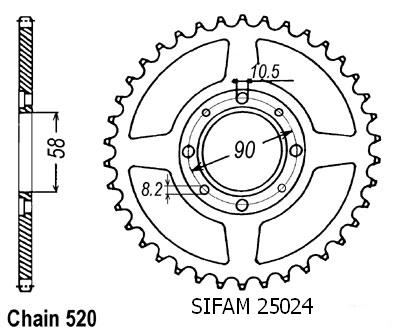 Corona in acciaio TTtt Yamaha - 428 - 53 denti - Made in Germania