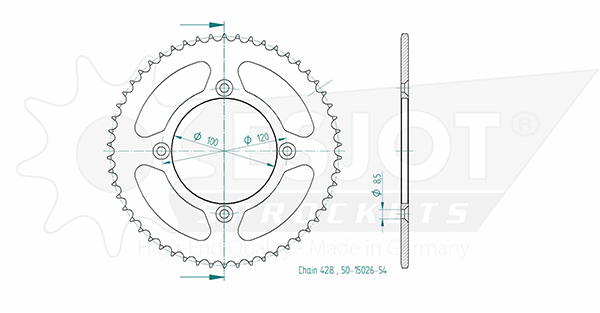Corona TT Beta - 428 - 54 Denti - simile JTR798 - Made in Germania