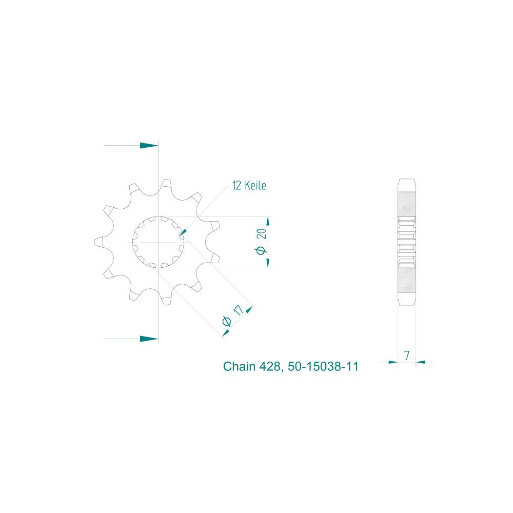 Esjot Pignone 50-15038-11 428 Z11 Sherco 50 2007-2023