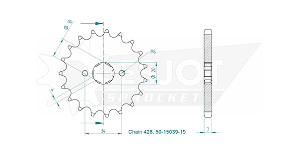 Pignone - 428 - 19 denti - simile JTF2442 - Made in Germania
