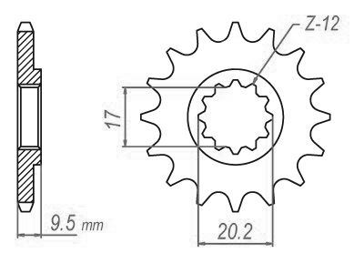 Pignone TT Lightweight KTM - 428 - 14 Dent - simile JTF1907 - Made in Germania