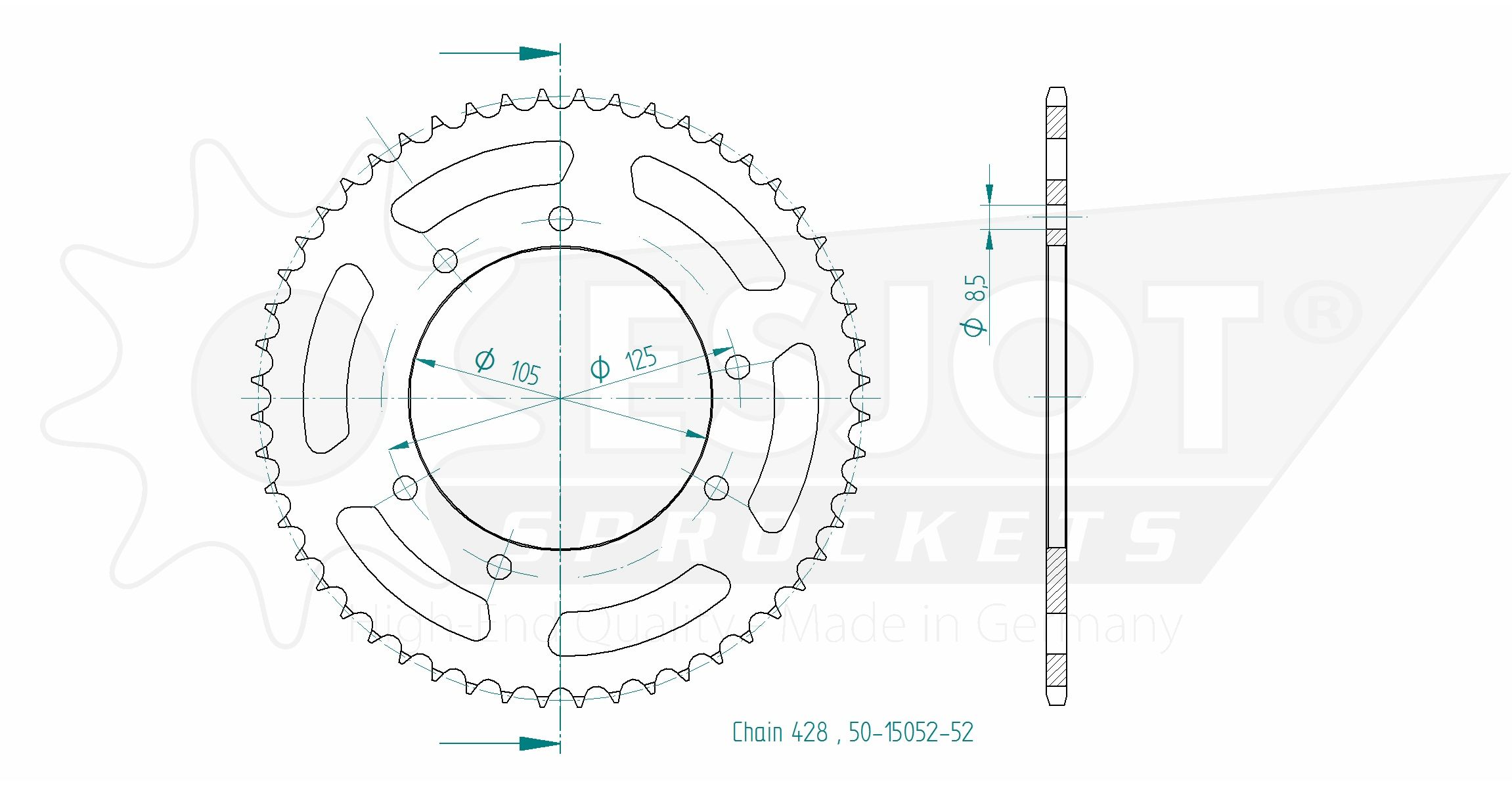 Corona Derbi - 428 - 52 denti - Made in Germania