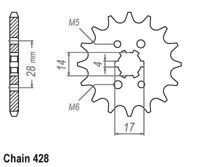 Pignone Aprilia - 428 - 13 Denti - simile JTF277 - Made in Germania