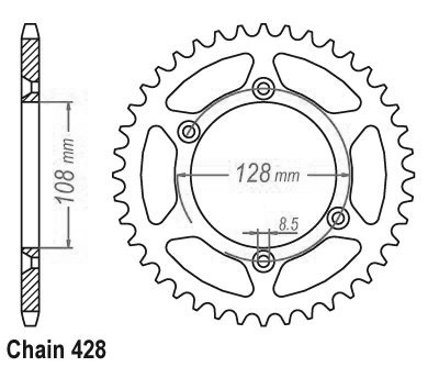 Corona tt Suzuki - 428 - 57 Denti - simile JTR797 - Made in Germania