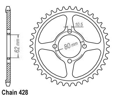 Corona TT Yamaha - 428 - 54 Denti - simile JTR1843 - Made in Germania