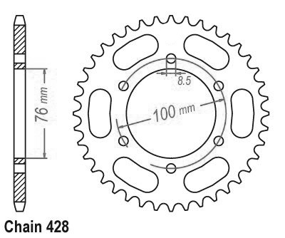 Corona Yamaha - 428 - 48 Denti - simile JTR1844 - Made in Germania