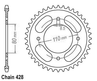 Corona Honda - 428 - 42 Denti - simile JTR1219 - Made in Germania