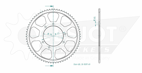 Corona Passo 428 - 69 denti