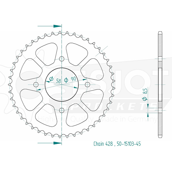 Corona Esjot - 428 - 45 denti