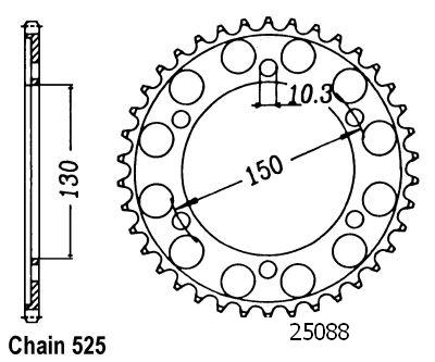 Honda Steel Crown - 525 - 42 denti - Made in Germania
