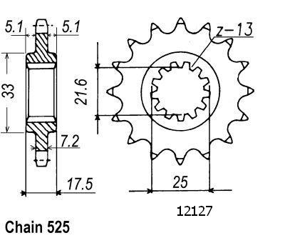 Honda Gable - 525 - 15 denti - simile JTF297 - Made in Germania