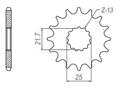 Pignone alleggerito kawasaki a Gable -suzuki - 525 - 15 denti - simile JTF520 - Made in Germania