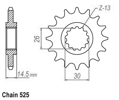 Pignone - 525 - 16 denti - Made in Germania